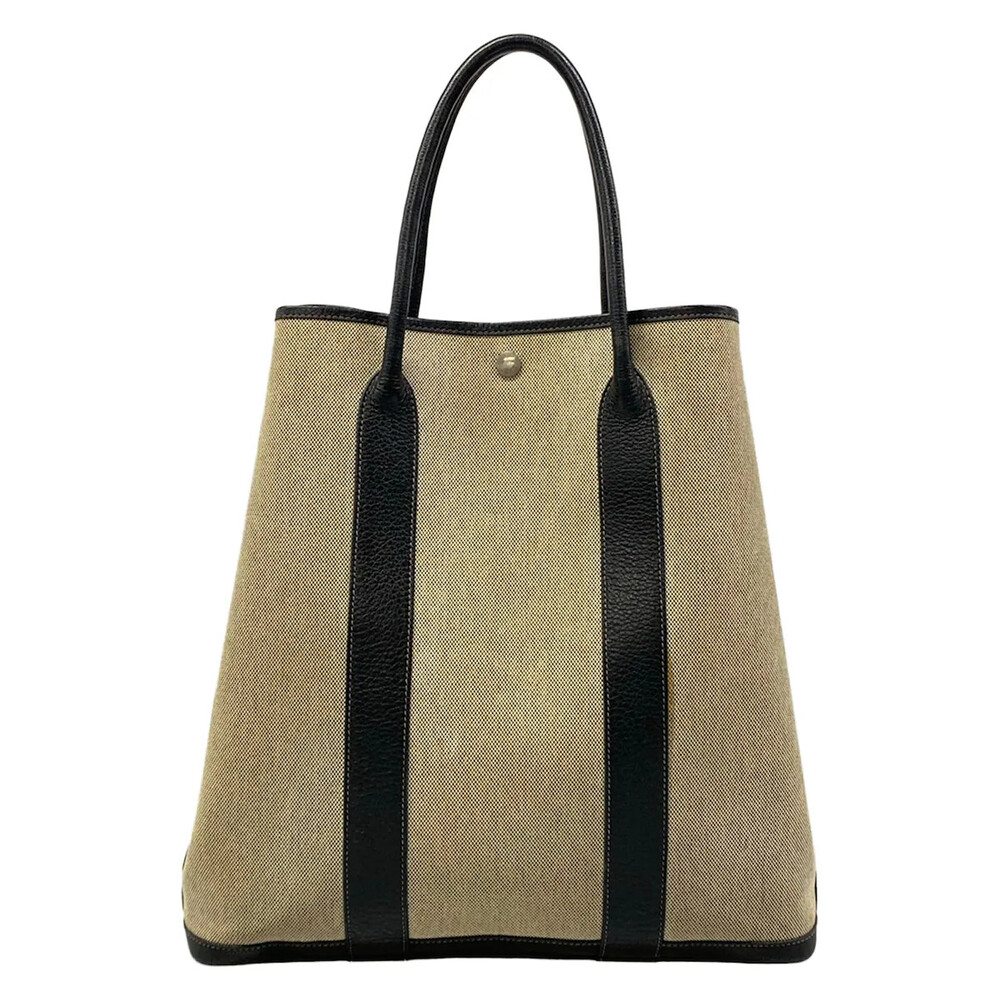 Hermes Garden File Mm Cream Black Toile #330007H13B